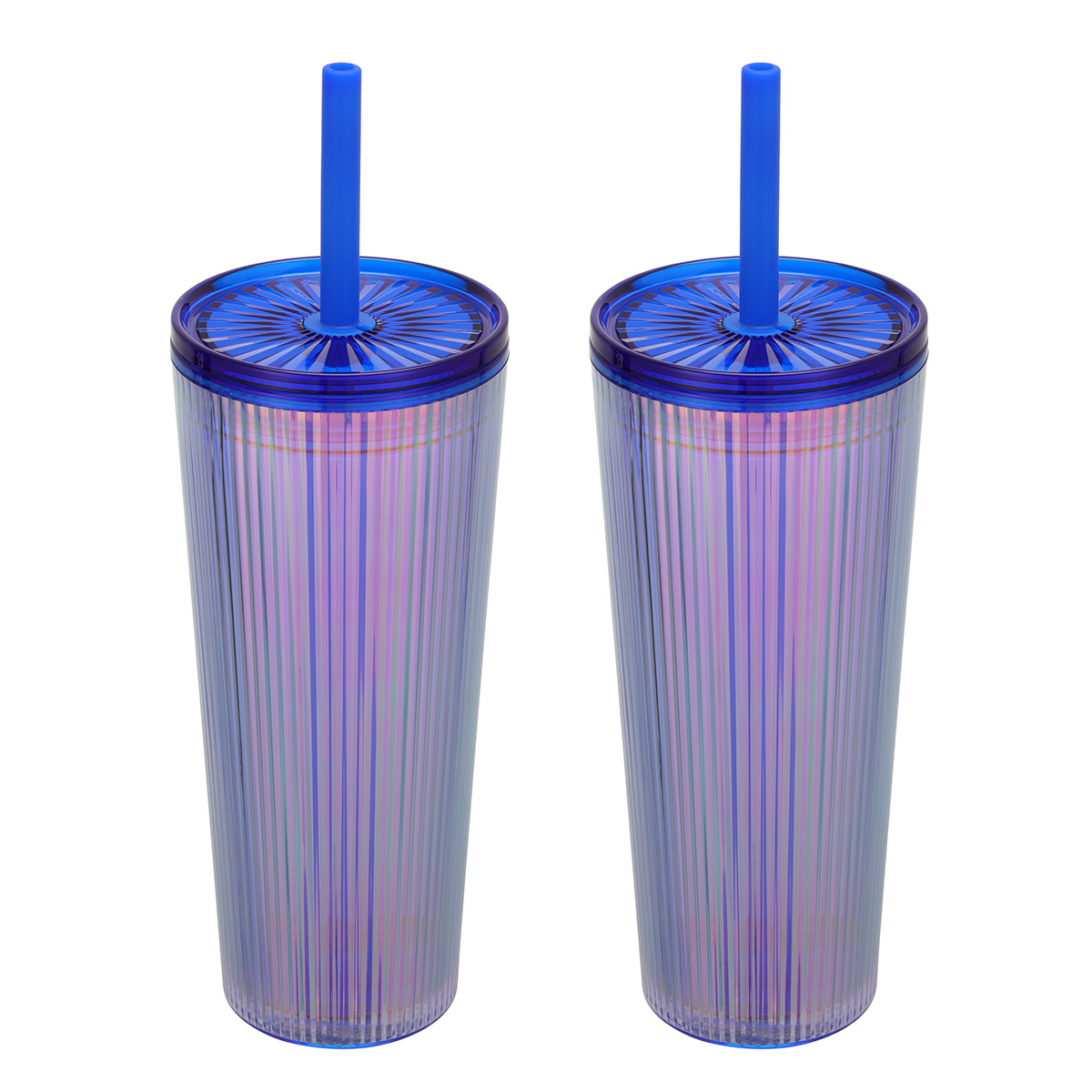 Pyramid 22 oz Recycled Iridescent Silicone Straw Tumbler 1