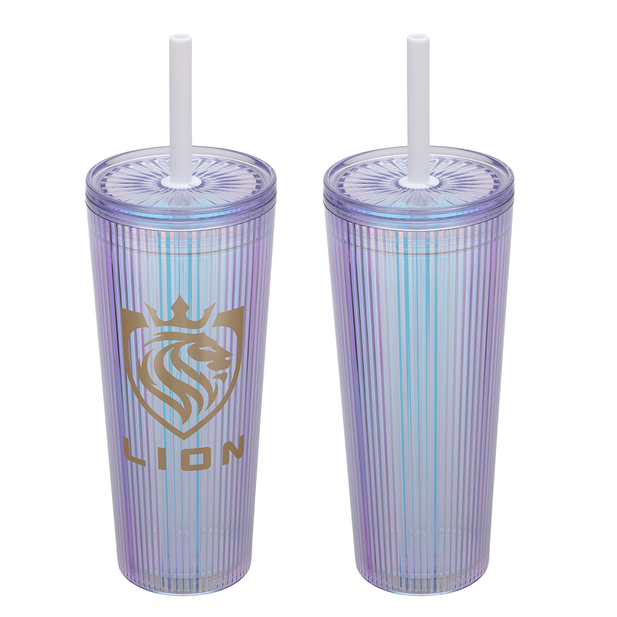 Pyramid 22 oz Recycled Iridescent Silicone Straw Tumbler 1