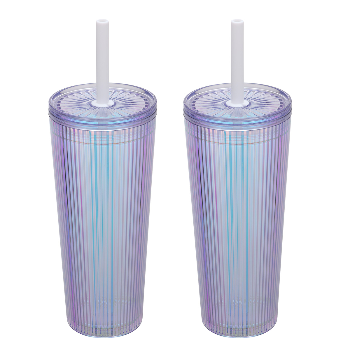 Pyramid 22 oz Recycled Iridescent Silicone Straw Tumbler 1