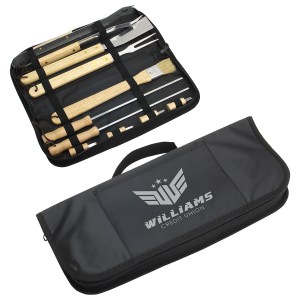 Redwood 10-piece Stainless Steel BBQ Set with Carrying Bag 1 Redwood 10-piece Stainless Steel BBQ Set with Carrying Bag 1