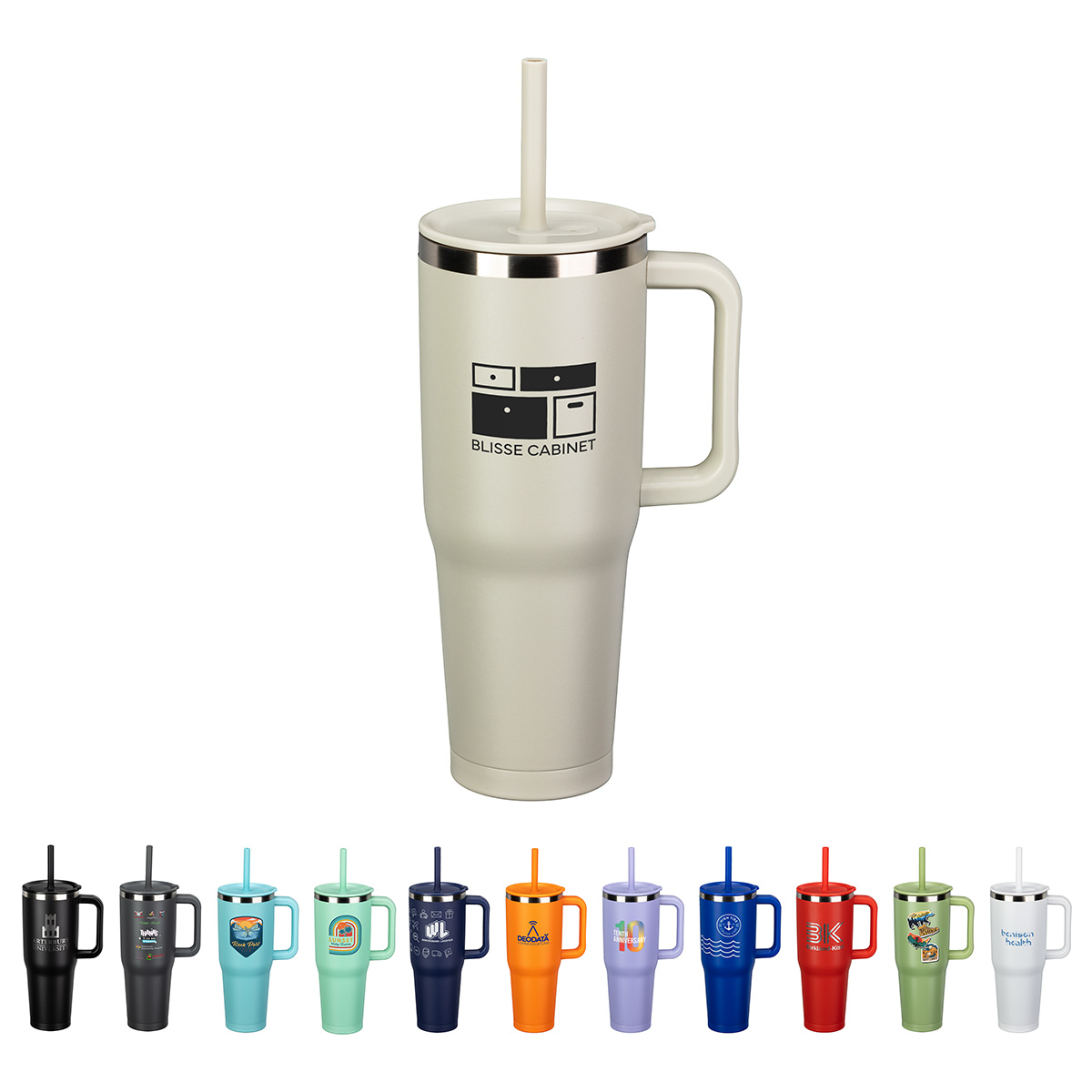 SENSO® Summit 40 oz Insulated Stainless Steel Travel Mug with Press-In Str 1