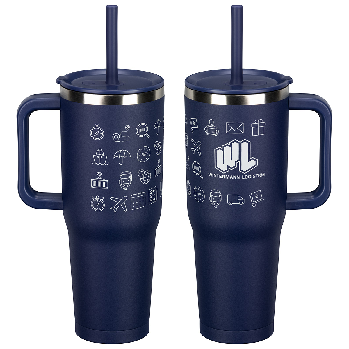 SENSO® Summit 40 oz Insulated Stainless Steel Travel Mug with Press-In Str 1
