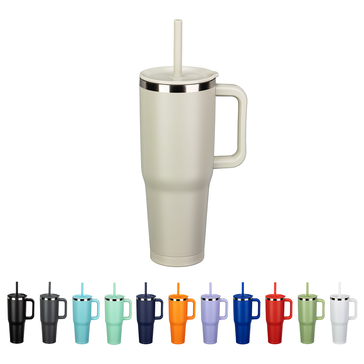 SENSO® Summit 40 oz Insulated Stainless Steel Travel Mug with Press-In Str 1