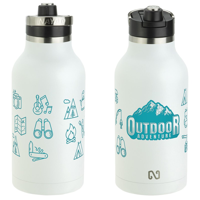 NAYAD® Traveler 64 oz Stainless Double-wall Bottle with Twist-Top Spout 1 NAYAD® Traveler 64 oz Stainless Double-wall Bottle with Twist-Top Spout 1