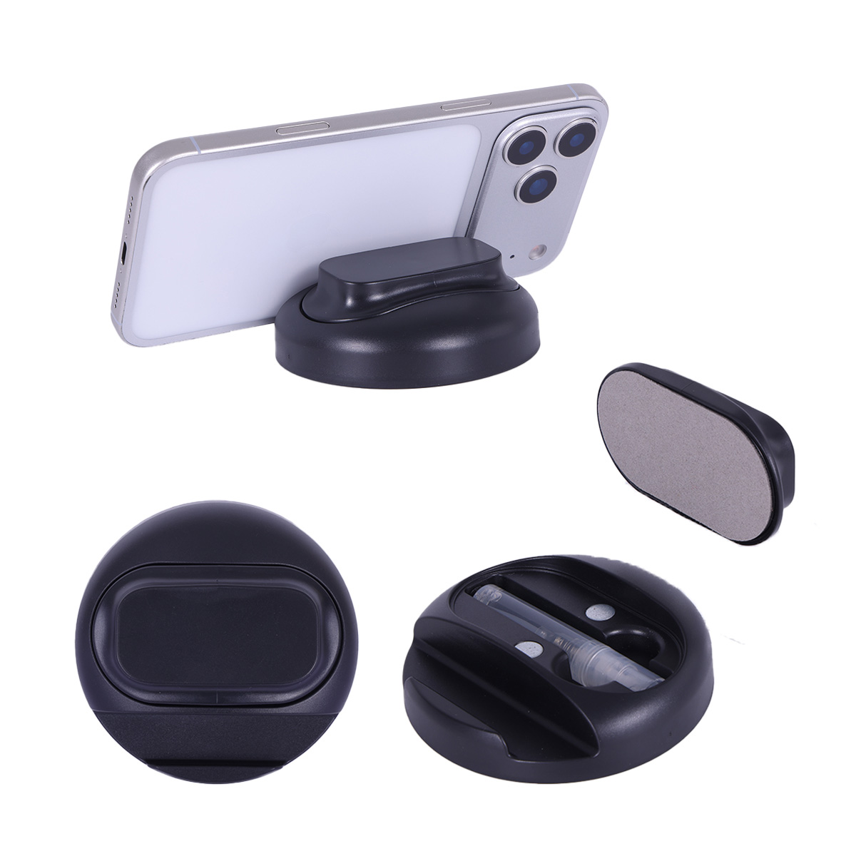 Asana Phone Stand with Built-In Screen Cleaner & Spray 2