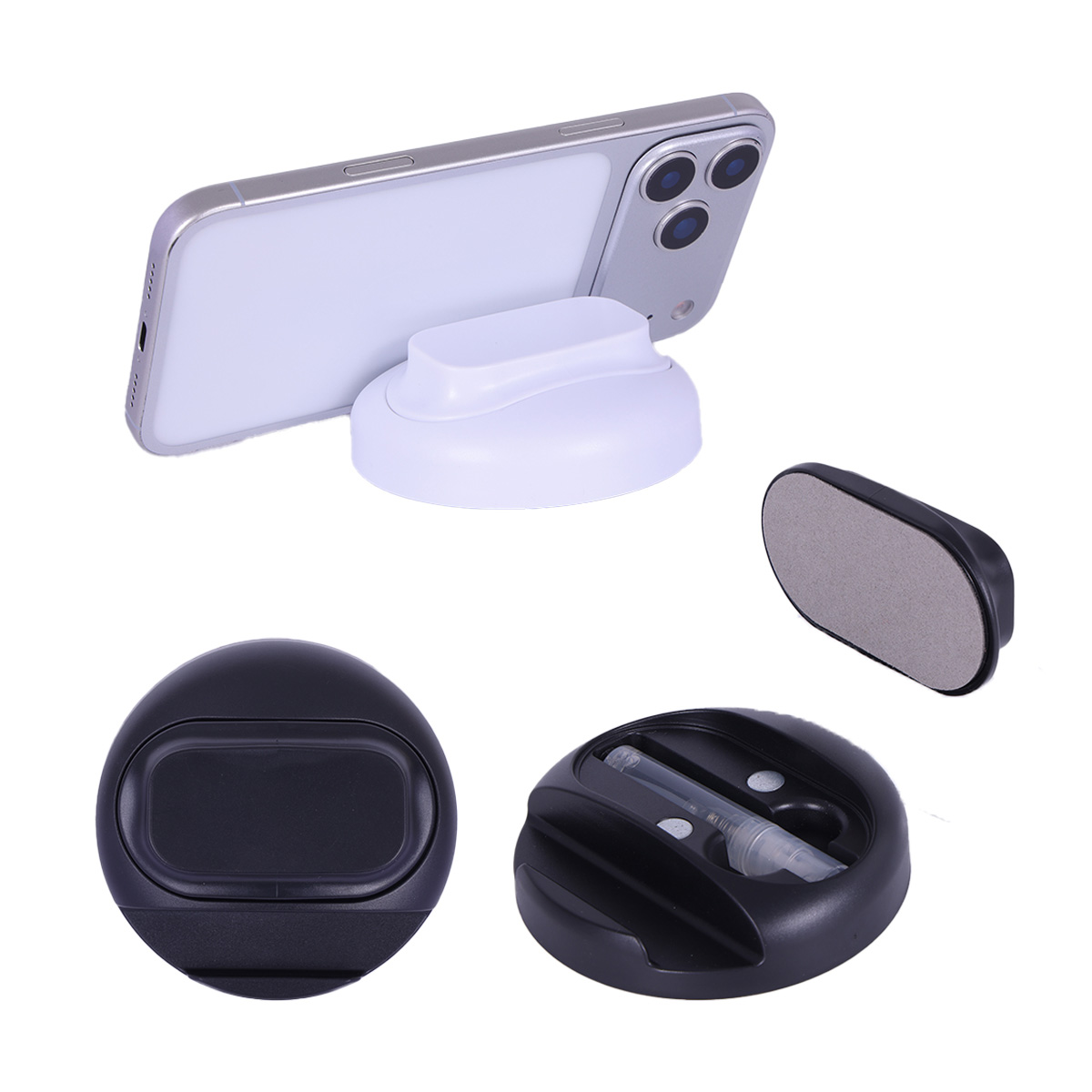 Asana Phone Stand with Built-In Screen Cleaner & Spray 2
