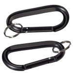 Aluminum Carabiner with Key Ring - Black Aluminum Carabiner with Key Ring - Black