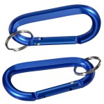 Aluminum Carabiner with Key Ring - Blue Aluminum Carabiner with Key Ring - Blue