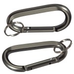 Aluminum Carabiner with Key Ring - Red Aluminum Carabiner with Key Ring - Red
