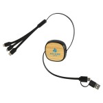 Bamboo Retractable 3-in-1 Charging Cable with Dual Inputs 1 Bamboo Retractable 3-in-1 Charging Cable with Dual Inputs 1