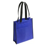 Peak Non-Woven Tote Bag with Pocket - Blue Peak Non-Woven Tote Bag with Pocket - Blue