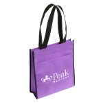Peak Non-Woven Tote Bag with Pocket - Purple Peak Non-Woven Tote Bag with Pocket - Purple