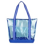 Diamond Clear TPU Zippered Tote - Blue Diamond Clear TPU Zippered Tote - Blue