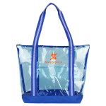 Diamond Clear TPU Zippered Tote - Blue Diamond Clear TPU Zippered Tote - Blue