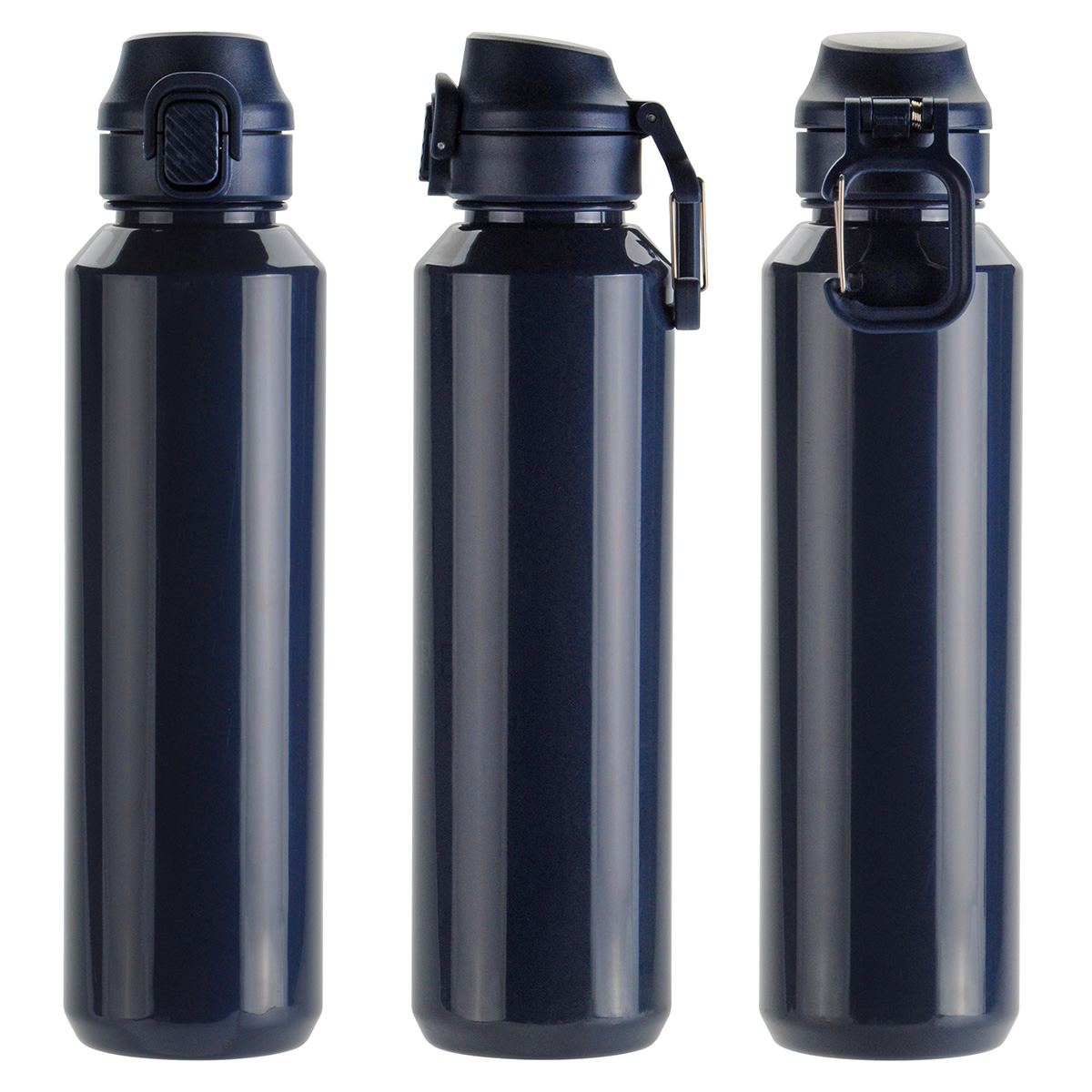 Switchback 27 oz RPET Bottle with Snap-Top Lid & Carabiner 1