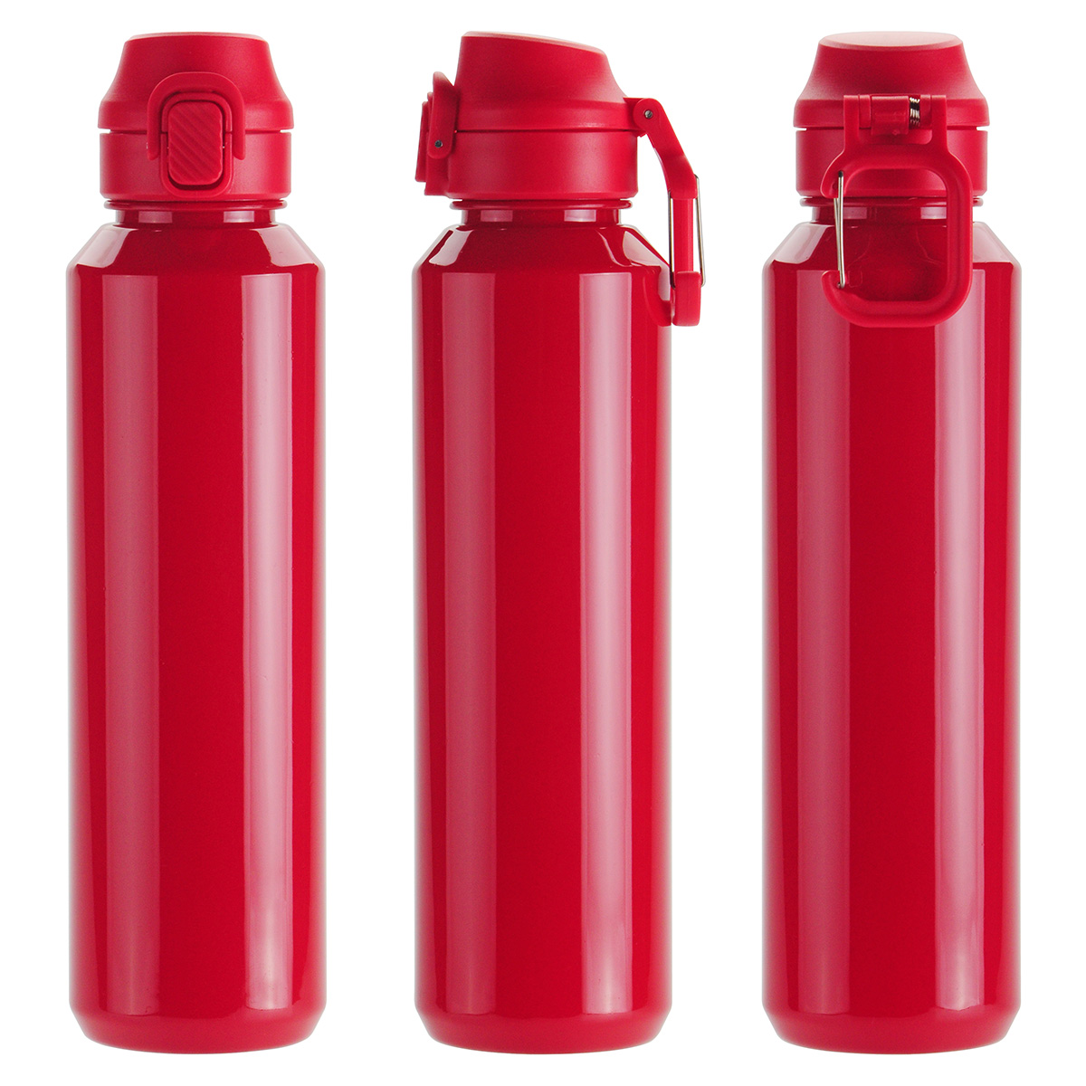 Switchback 27 oz RPET Bottle with Snap-Top Lid & Carabiner 1