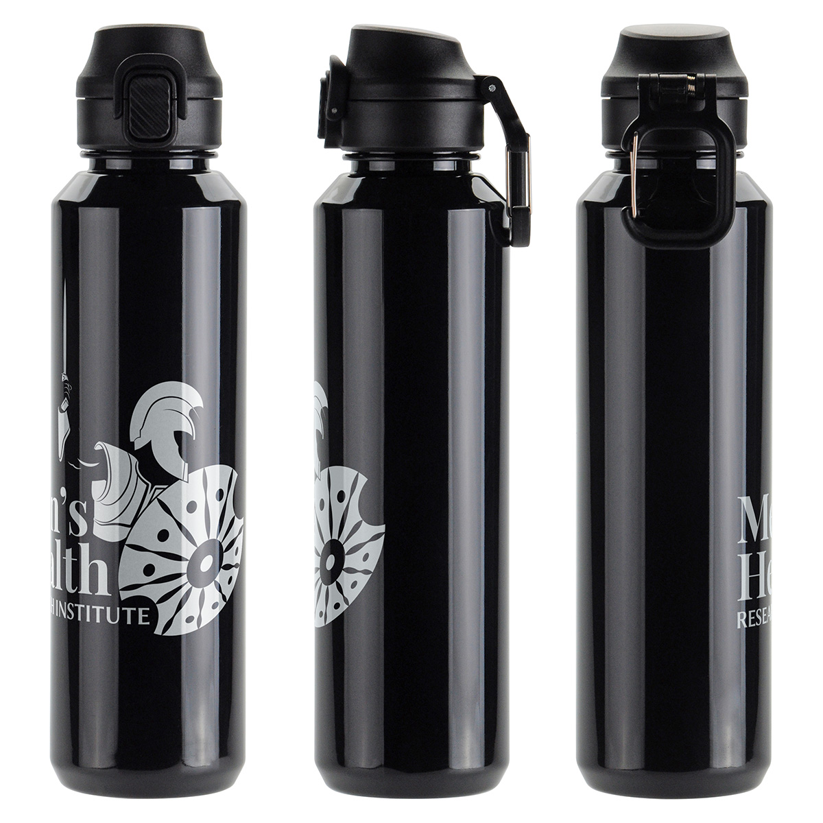 Switchback 27 oz RPET Bottle with Snap-Top Lid & Carabiner 1