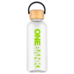 Sanzio 21 oz RPET Bottle with Bamboo Lid - Clear Sanzio 21 oz RPET Bottle with Bamboo Lid - Clear
