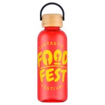 Sanzio 21 oz RPET Bottle with Bamboo Lid - Red Sanzio 21 oz RPET Bottle with Bamboo Lid - Red