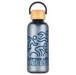 Sanzio 21 oz RPET Bottle with Bamboo Lid - Smoke Sanzio 21 oz RPET Bottle with Bamboo Lid - Smoke