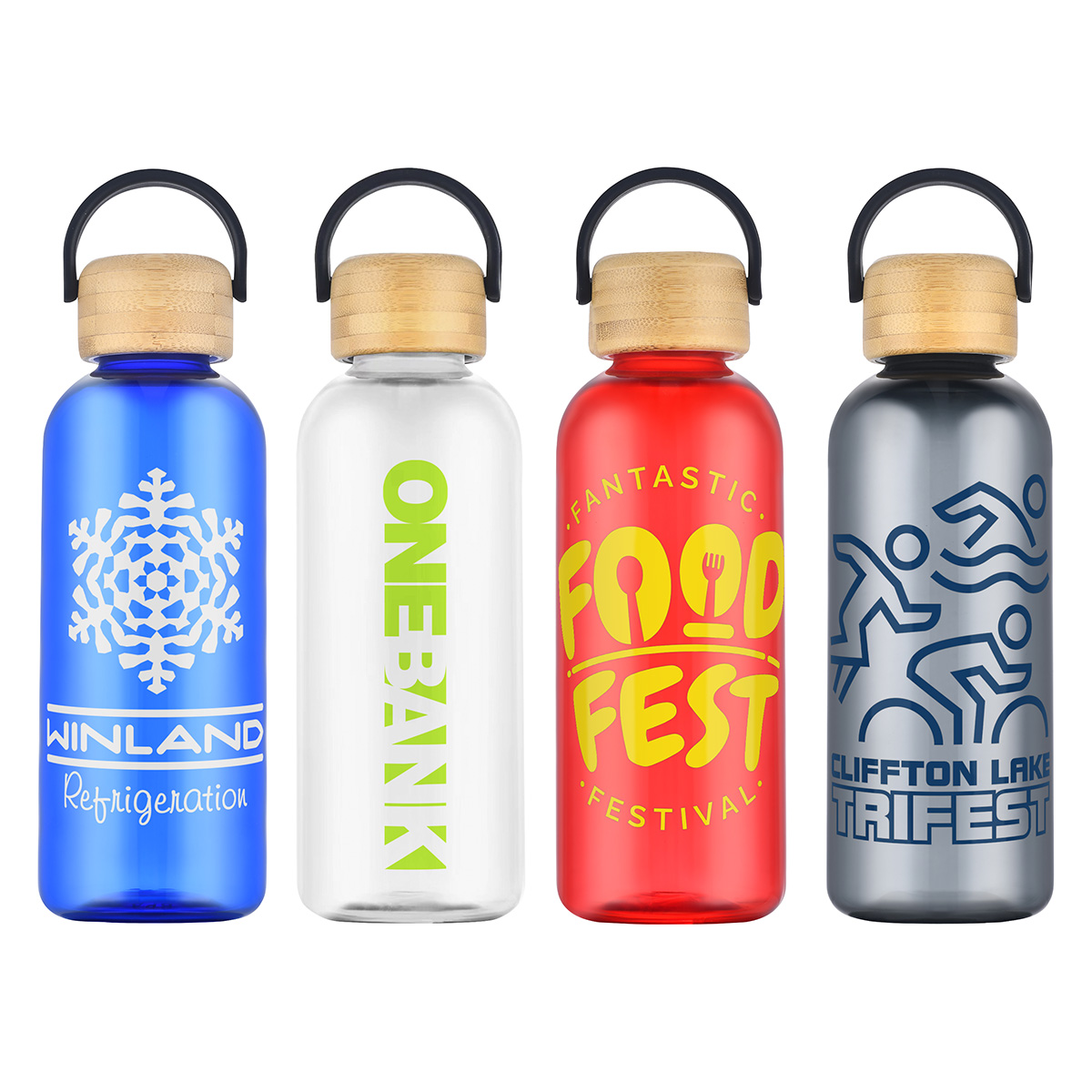 Sanzio 21 oz RPET Bottle with Bamboo Lid 1