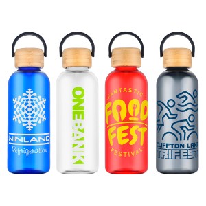 Sanzio 21 oz RPET Bottle with Bamboo Lid 1 Sanzio 21 oz RPET Bottle with Bamboo Lid 1