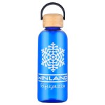 Sanzio 21 oz RPET Bottle with Bamboo Lid - Blue Sanzio 21 oz RPET Bottle with Bamboo Lid - Blue