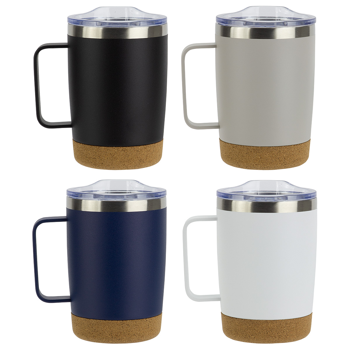 Sapora 12 oz Vacuum Insulated Stainless Steel Mug with Cork Base 1