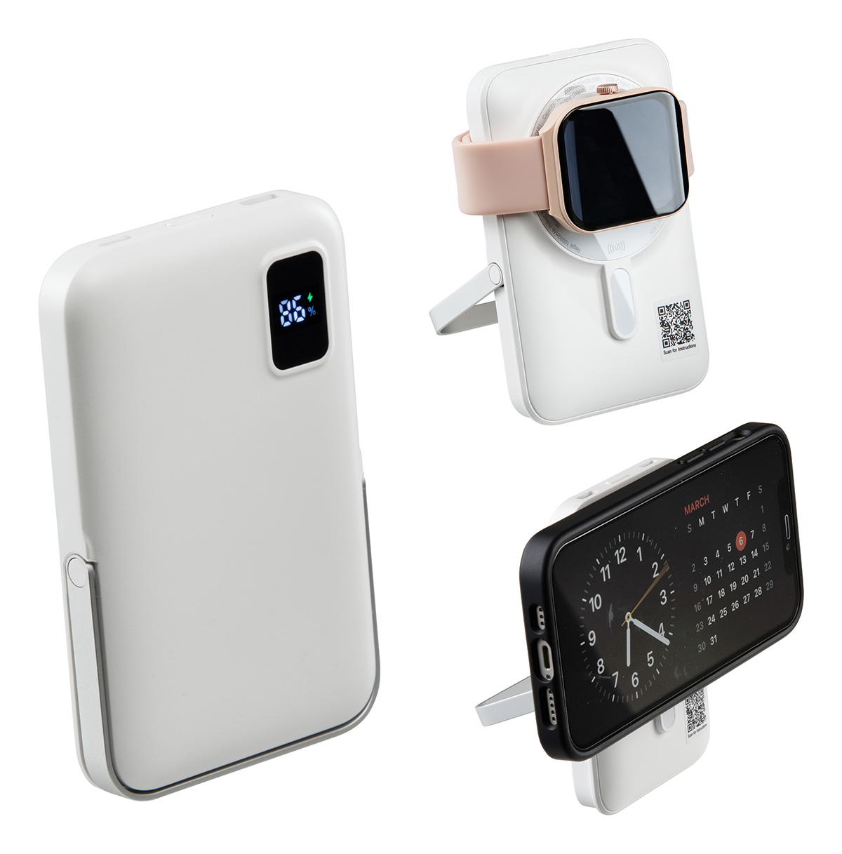 Regal 10000mAh 20W PD Power Bank w/15W Magnetic Wireless Charger, Watch Cha 1