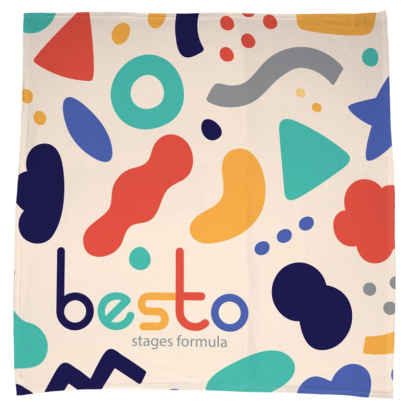 Cotton Feel Swaddle Blanket 42" x 42" 200GSM Poly/Spandex - Full Color 1 Cotton Feel Swaddle Blanket 42" x 42" 200GSM Poly/Spandex - Full Color 1