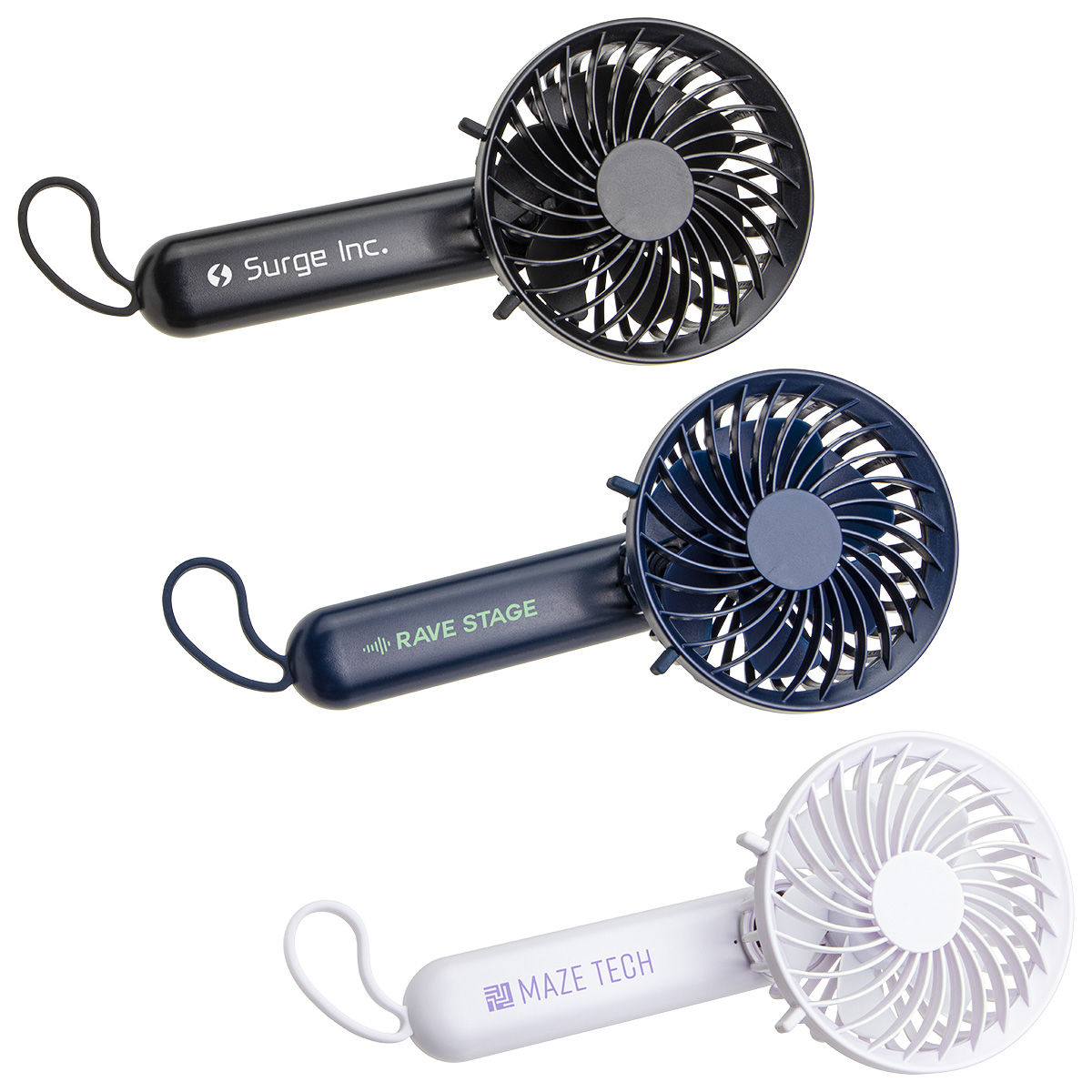 Quiet Breeze Rechargeable Hand Fan with Carabiner 1