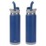 NAYAD® Crusade 28 oz Stainless Steel Double-Wall Bottle with Hidden Cup - Navy Blue NAYAD® Crusade 28 oz Stainless Steel Double-Wall Bottle with Hidden Cup - Navy Blue