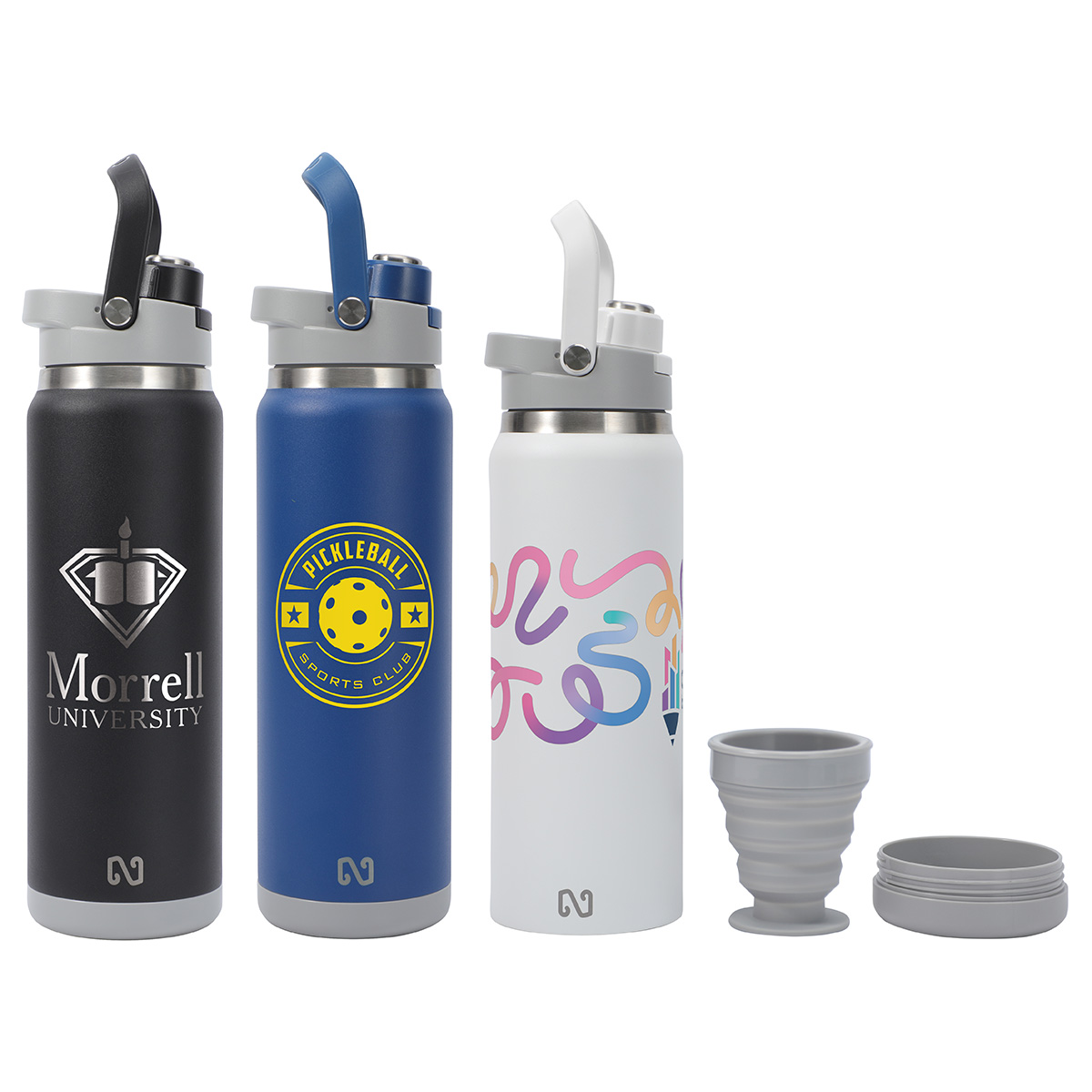 NAYAD® Crusade 28 oz Stainless Steel Double-Wall Bottle with Hidden Cup 1