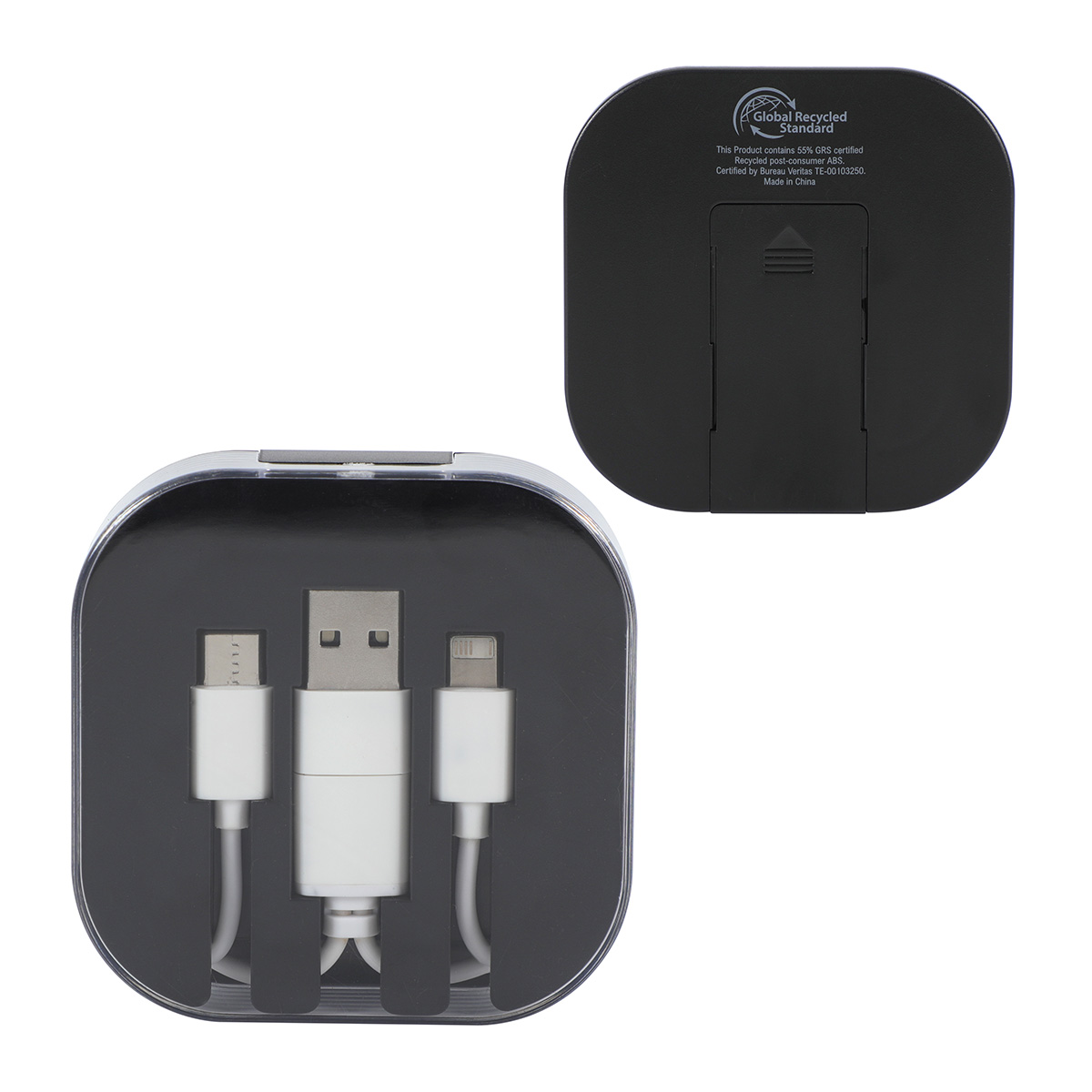Tetra 4-in-1 Charging Cable With Recycled ABS Case & Built-In Phone Stand 1
