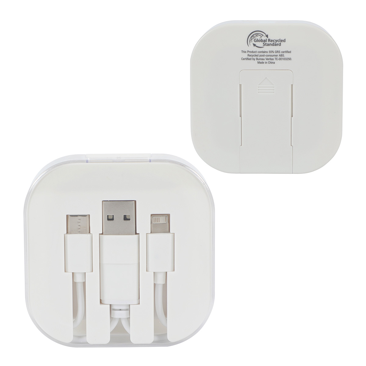 Tetra 4-in-1 Charging Cable With Recycled ABS Case & Built-In Phone Stand 1