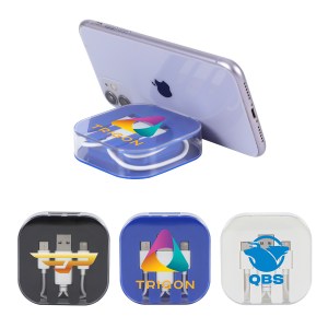 Tetra 4-in-1 Charging Cable With Recycled ABS Case & Built-In Phone Stand 1 Tetra 4-in-1 Charging Cable With Recycled ABS Case & Built-In Phone Stand 1