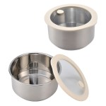 Prima 38 oz Microwaveable Stainless Steel Bowl With Vented Glass Lid 2 Prima 38 oz Microwaveable Stainless Steel Bowl With Vented Glass Lid 2