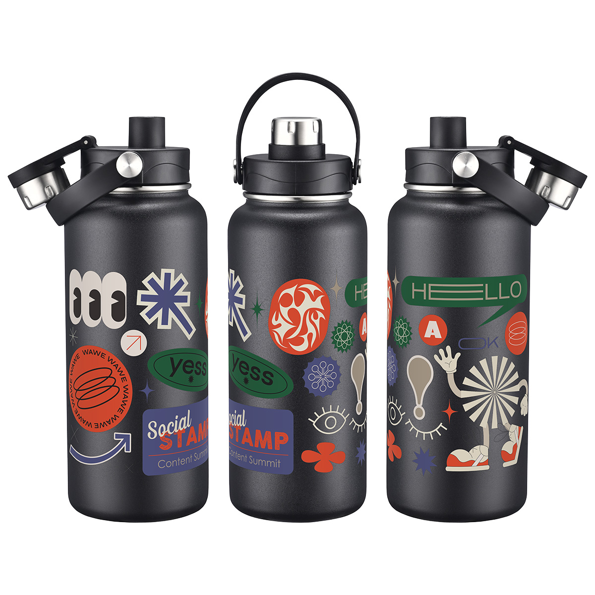 Bresso 34 oz Vacuum Insulated Bottle with Twist Top Spout 1