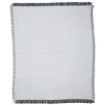 Fringed Woven Tapestry 50" x 60" 500GSM - Full Color - White Fringed Woven Tapestry 50" x 60" 500GSM - Full Color - White