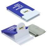 5" x 5" Microfiber Cloth with Phone Holder - Blue 5" x 5" Microfiber Cloth with Phone Holder - Blue
