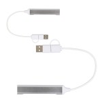 Sprint Recycled Aluminum 4-Port USB-A and USB-C Hub - Silver Sprint Recycled Aluminum 4-Port USB-A and USB-C Hub - Silver