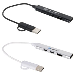Sprint Recycled Aluminum 4-Port USB-A and USB-C Hub 1 Sprint Recycled Aluminum 4-Port USB-A and USB-C Hub 1