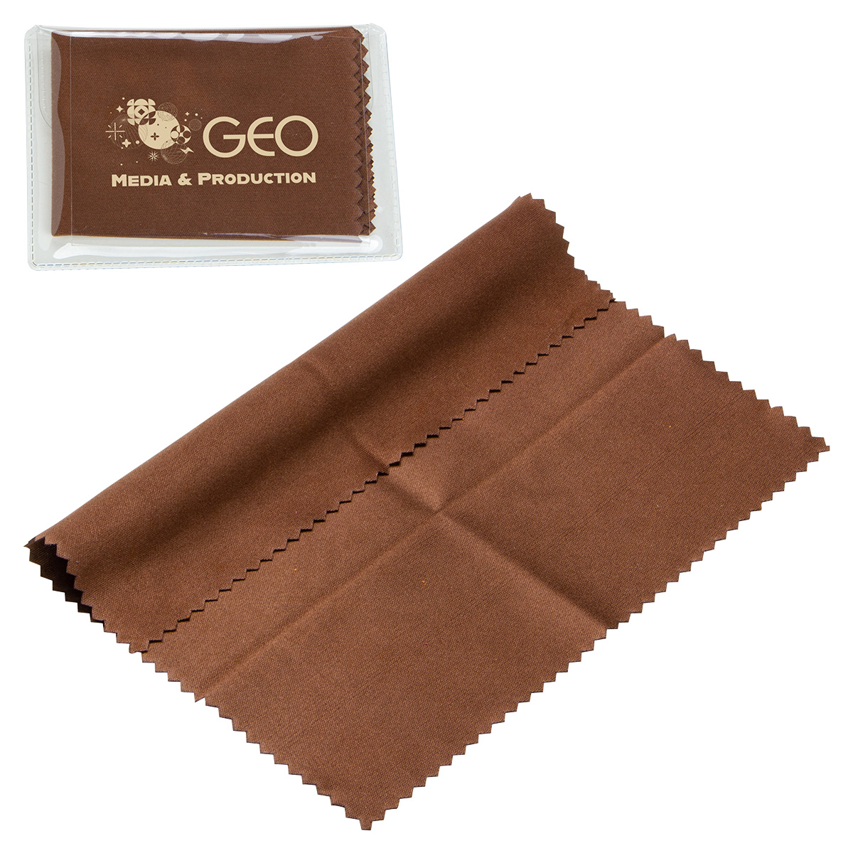 6" x 6" 220GSM Microfiber Cleaning Cloth in Clear PVC Case 1