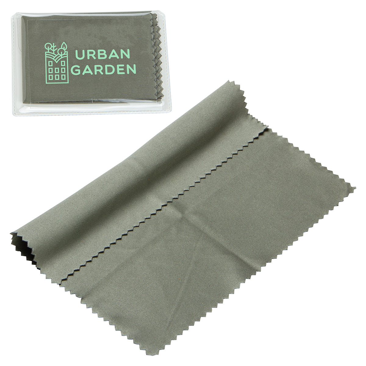 6" x 6" 220GSM Microfiber Cleaning Cloth in Clear PVC Case 1
