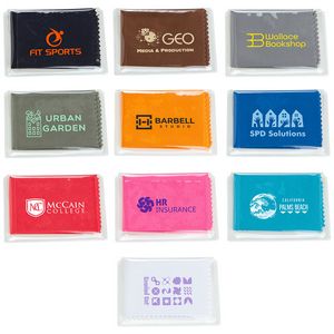 6" x 6" 220GSM Microfiber Cleaning Cloth in Clear PVC Case 1