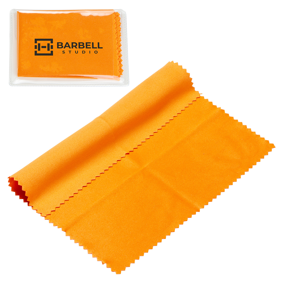 6" x 6" 220GSM Microfiber Cleaning Cloth in Clear PVC Case 1