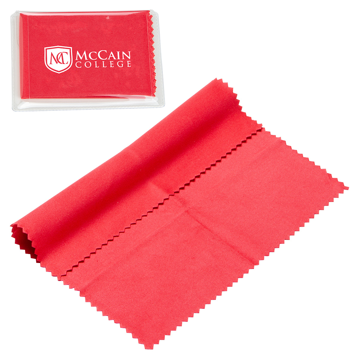 6" x 6" 220GSM Microfiber Cleaning Cloth in Clear PVC Case 1