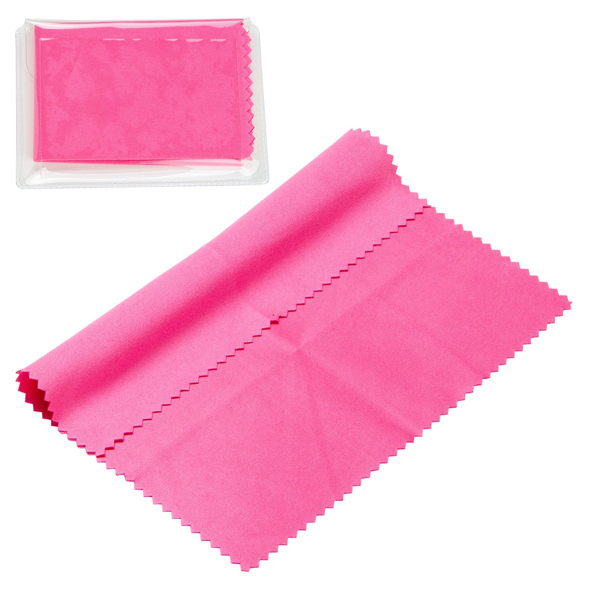 6" x 6" 220GSM Microfiber Cleaning Cloth in Clear PVC Case 1