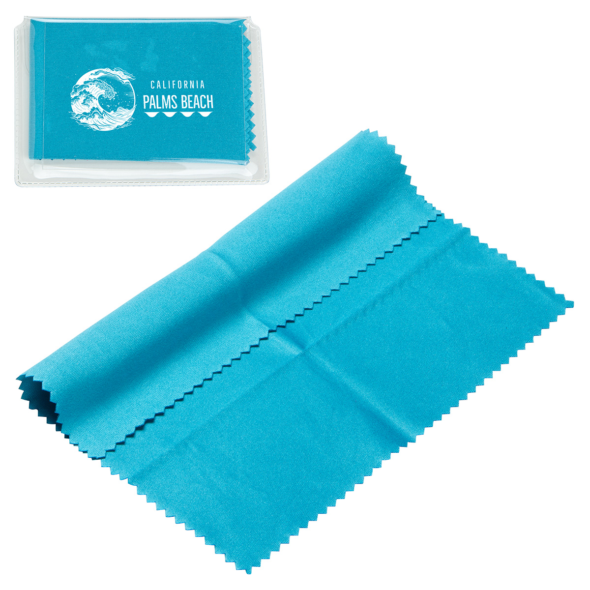 6" x 6" 220GSM Microfiber Cleaning Cloth in Clear PVC Case 1