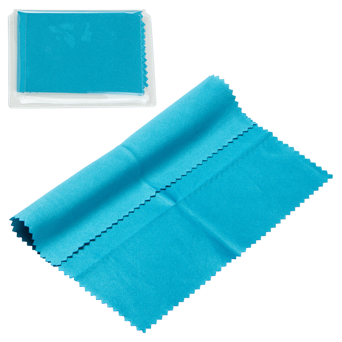 6" x 6" 220GSM Microfiber Cleaning Cloth in Clear PVC Case 1